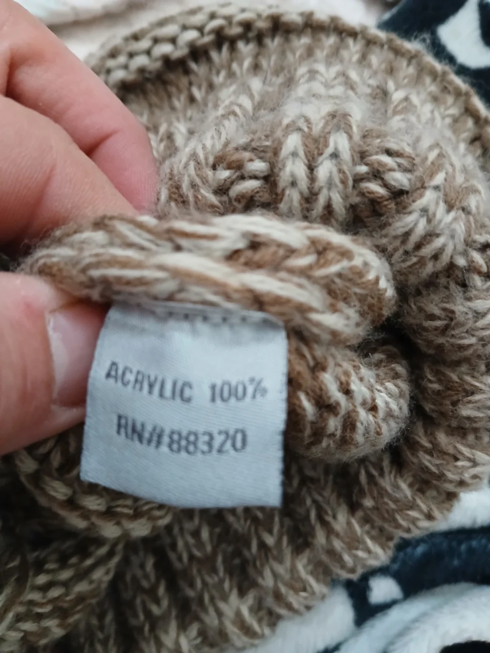 C.C Kids Knit Beanie Hat in Brown and Cream